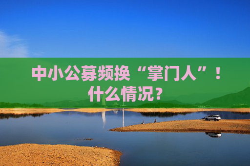 中小公募频换“掌门人”！什么情况？