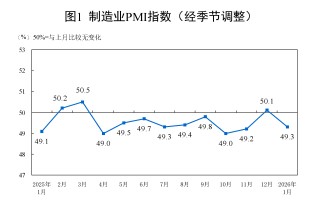 1月制造业PMI49.3%，制造业市场价格总体改善